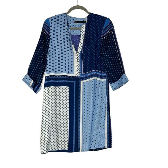 Zara Blue Morocco Scarf Print Tunic Dress | S - Picture 4 of 9